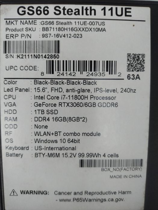 Acer HP.  MSI core i7 RTX  3060