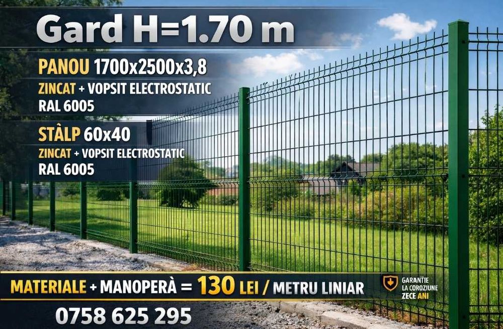 Gard / imprejmuire teren/ gard zincat / Montaj gard / constructie gard