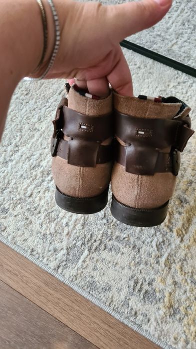 Ghete pentru primavara tommy hilfiger, piele intoarsa, 39