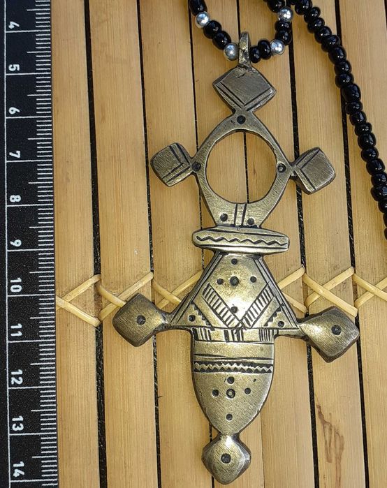 Cruce tuaregă Agadez – Teneghelt, Pandantiv etnic tribal, Mali, 10cm