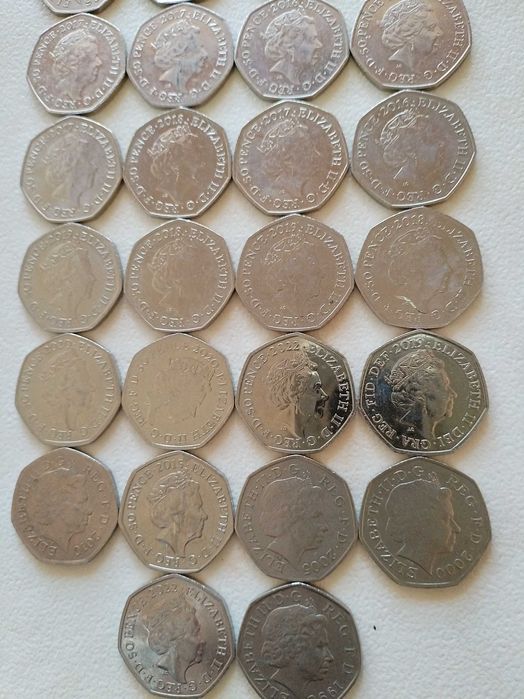 Английски Монети 50p Английски Пенс. Колекция от Най-Редките, Юбилейни и Скъпи 50 Пенса
