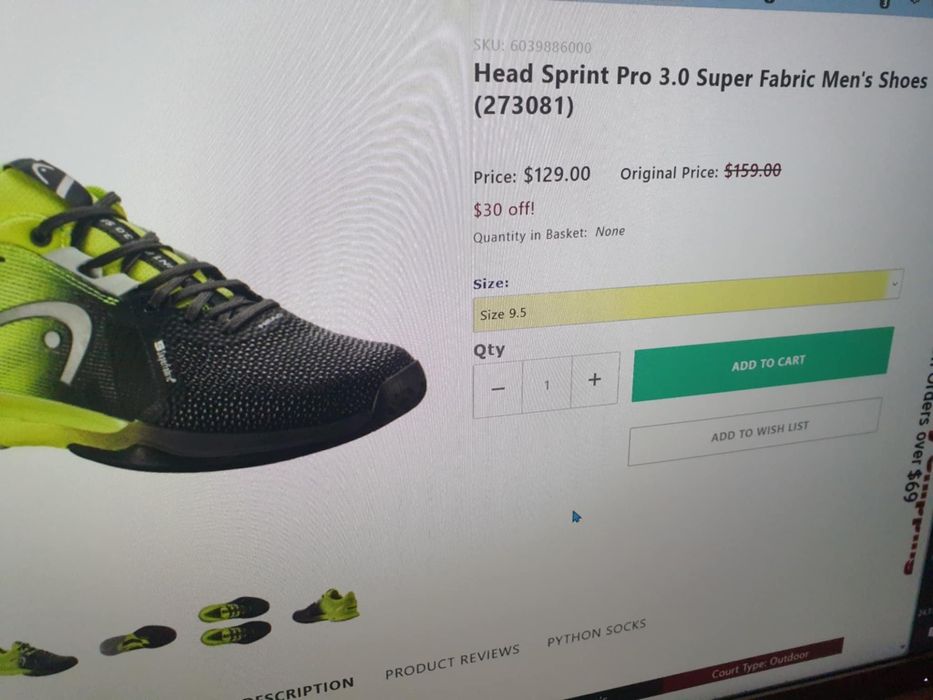 Head sprint pro 3.9 clay без кутия