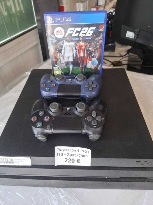 Видеоконзола Playstation 4 PRO 1TB + 2 джойстика + 1 игра
