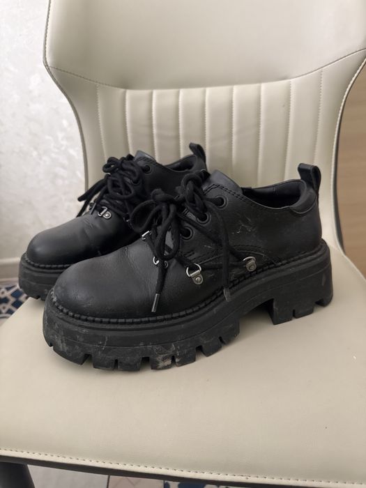 масивные туфли ботинки zara, высокая подошва, почти новые unisex