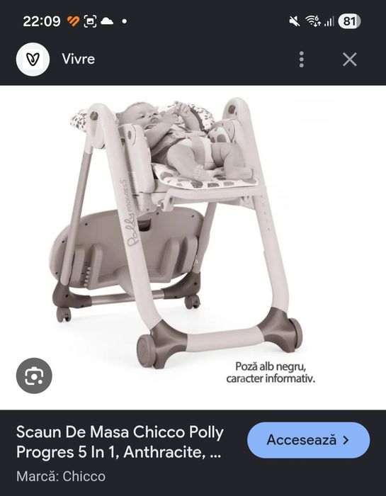 Scaun Chicco Polly Progres5 - Scaun 5 in 1 +0 pana la 3 ani