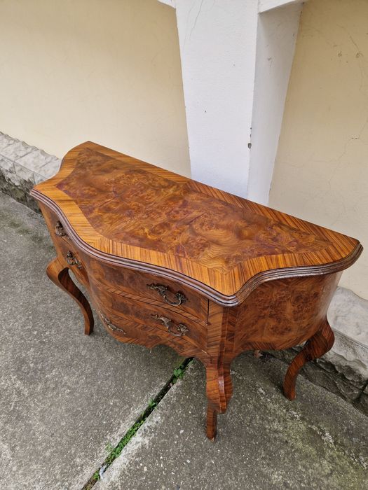 Прекрасен антикварен френски скрин шкаф масив интарзия