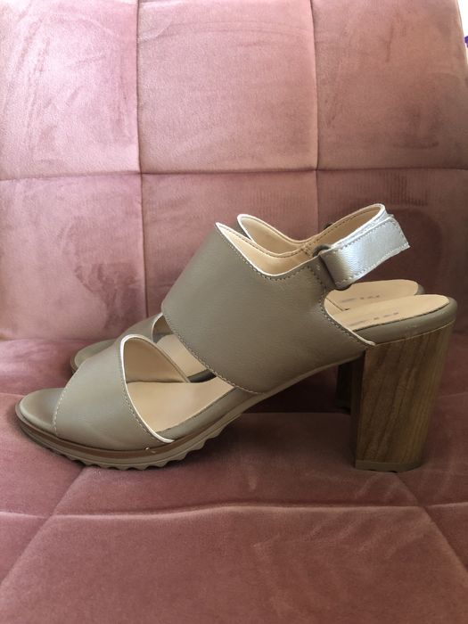 Sandale gri / bej / taupe, piele interior-exterior | marimea 39