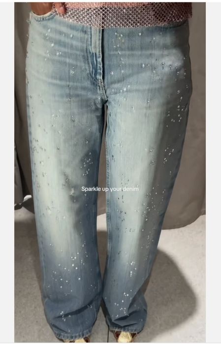 Дънки с камъни Zara