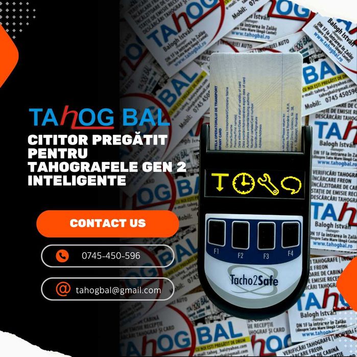Cititor tahografe, carduri șofer Tacho2Safe,cu aplicație gratuită+husă