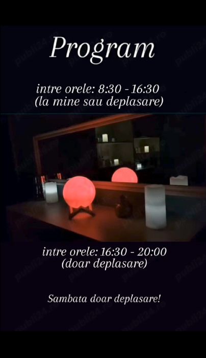 Masaj. Cabinet sau Deplasare.