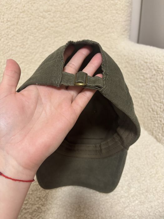 Шапка с козирка син/зелен джинс