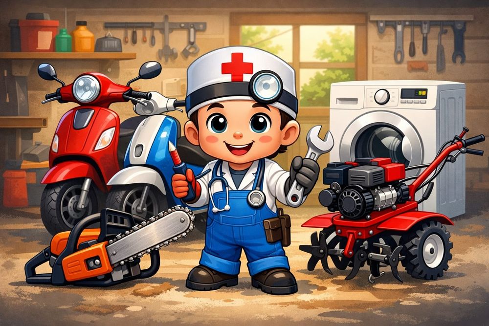 Reparații scutere drujbe motosape etc la domiciliu București și