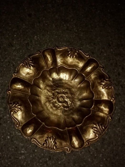 Farfurie, aplica de perete antica din bronz masiv de dimensiuni impres