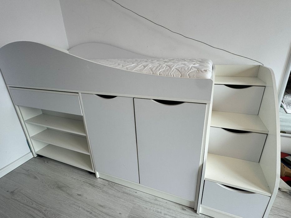 Pat copii + dulapior+ birou+ saltea 0.7m/ 1.6m