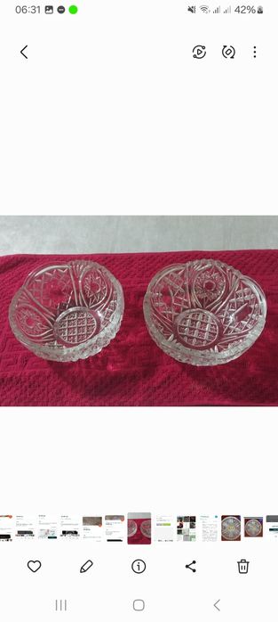 Чешский  хрустальный  салатницы