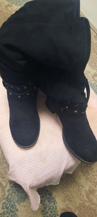 Сапоги кожанные и замшевые