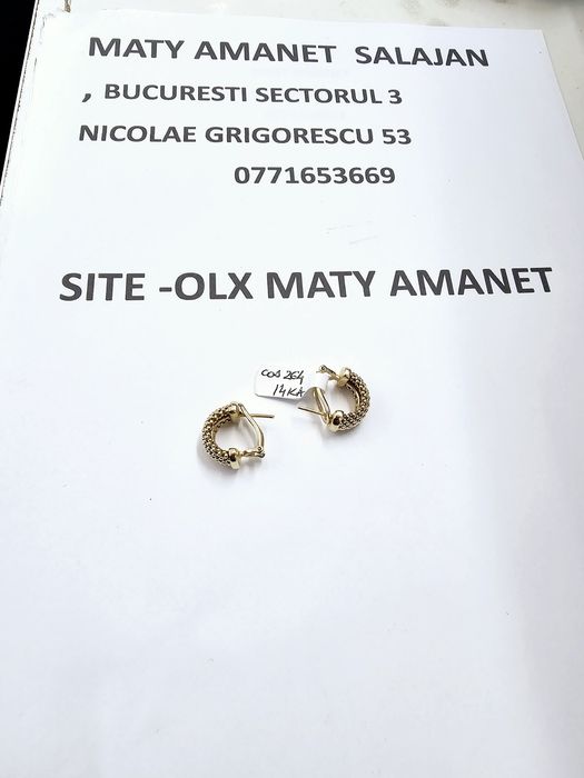 Vand cercei din aur 14 k 8.23 g cod 264