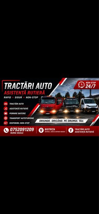 Servicii tractari auto / asistenta rutiera - VSM autoassist -Bistrita