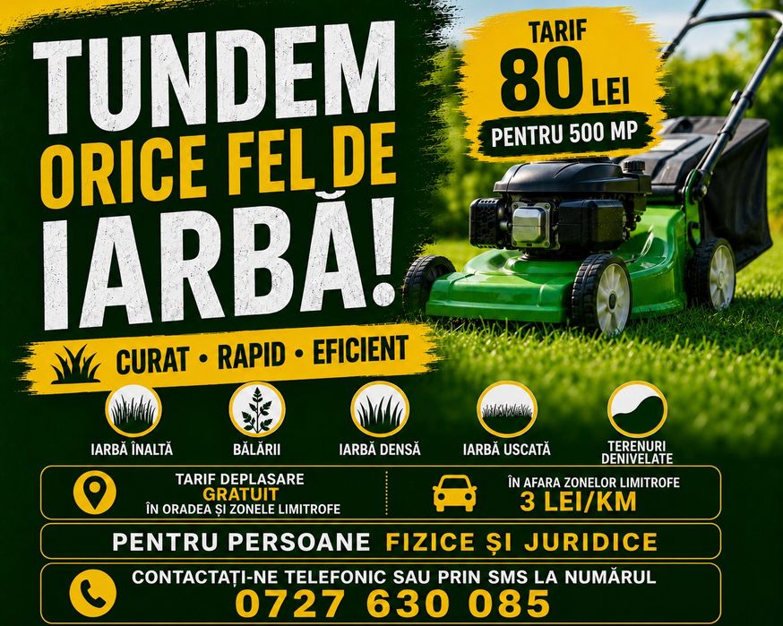Cosim si tundem orice fel de iarba