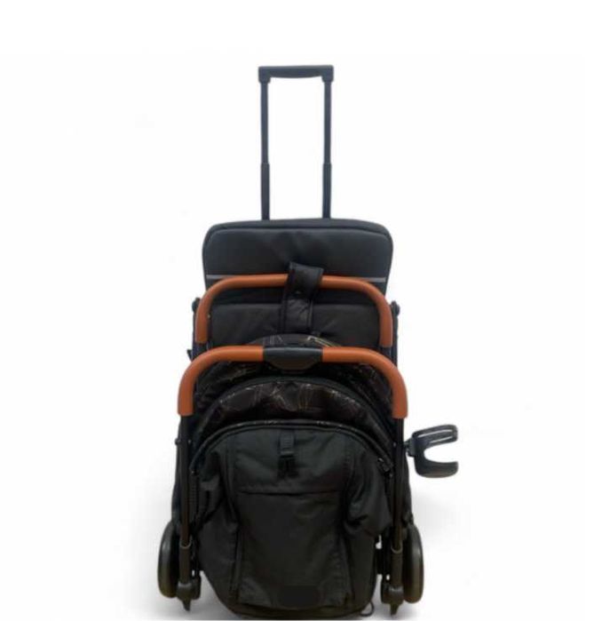 Carucior sport suspensii pliabil si troler 6-36 luni  Negru cu auriu