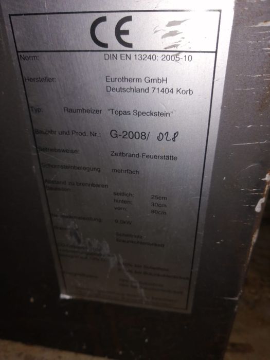 Semineu pe lemne 9kw