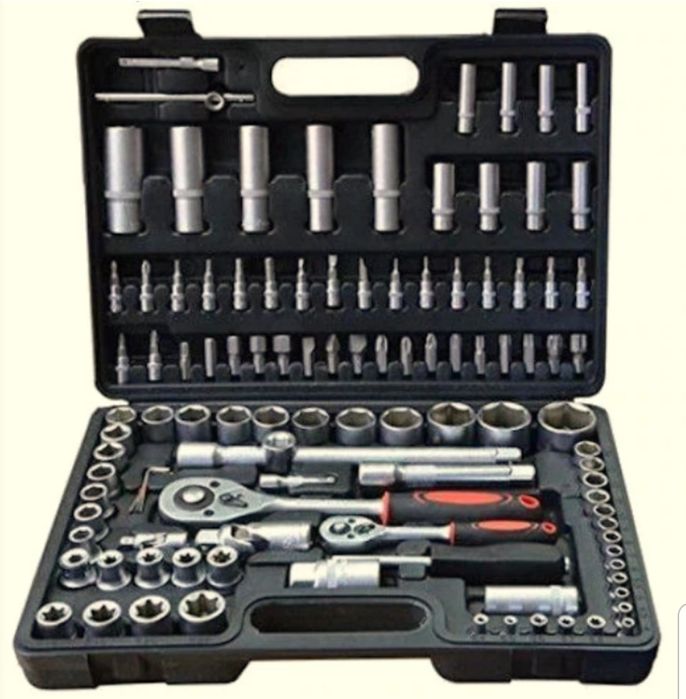 Trusa scule semiprofesionala 108 piese tubulare geanta maner transport