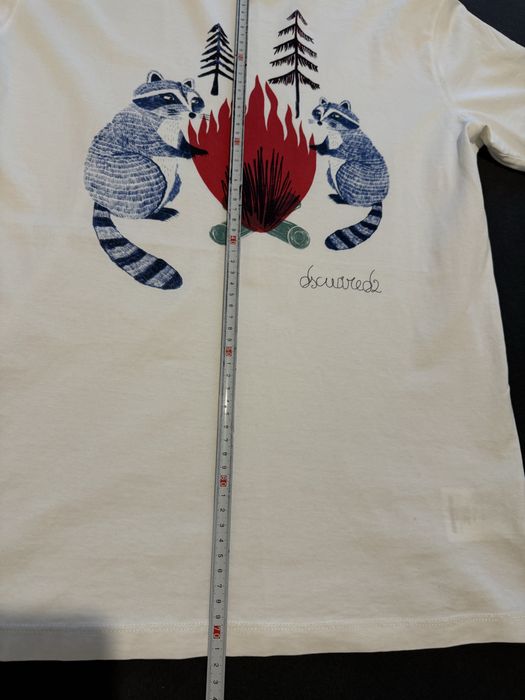 Tricou Dsquared2 alb imprimeu M L original