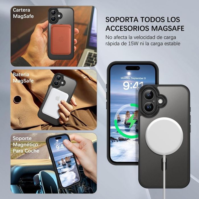 Husă iPhone 17 MagSafe Slim Antishock – Neagră