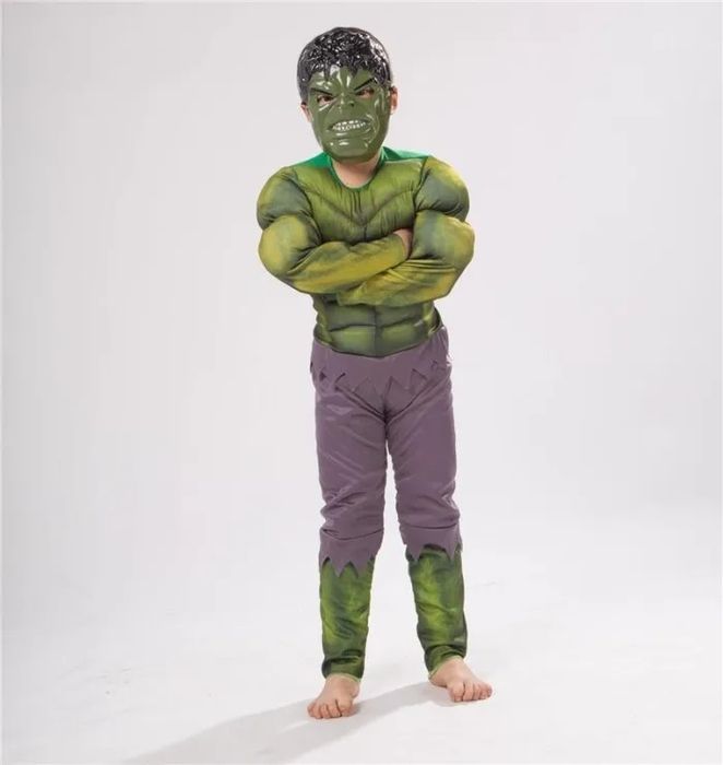 Детски костюм на Хълк с мускули, маска и Голяма Ръкавица Hulk костюм