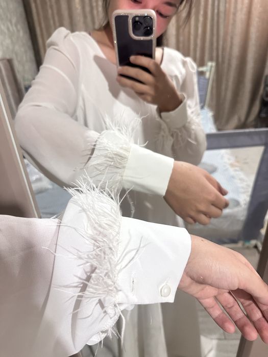 Белое длинное платье