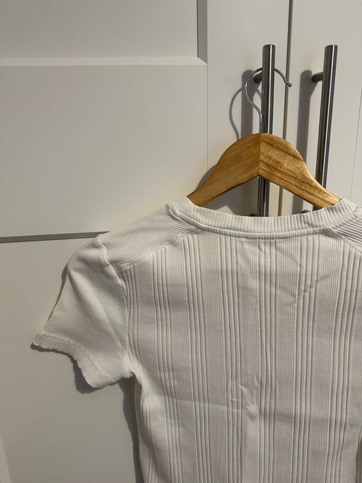 Tricou, Zara, M, alb, cu dungi, damă