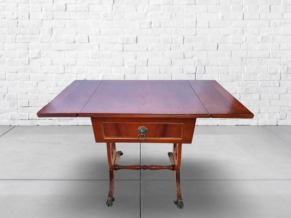 Помощна разтегателна маса на колелца в английски стил от махагон