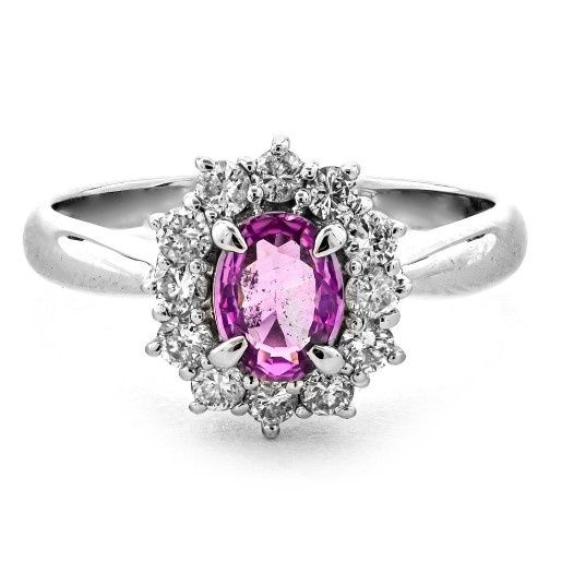 Златен пръстен с розов сапфир! Нов.