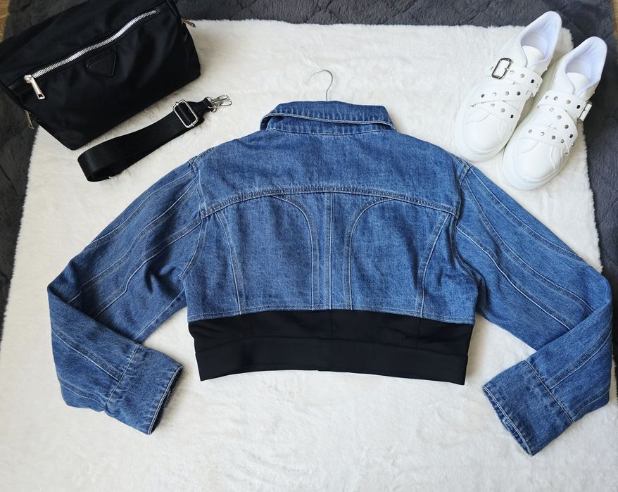 Дамско дънково яке по модел на Mugler