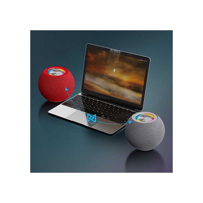 Mini-Boxa Portabila Bluetooth 5.0, 5W, TWS, Colourful Light Gri