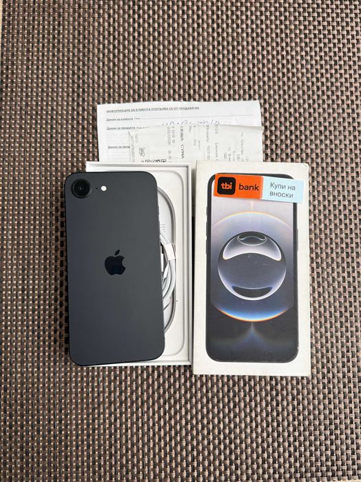 НОВ! 24м Гар. iPhone 16Е Лизинг от 16Е/мес black 128 gb черен 100% бат