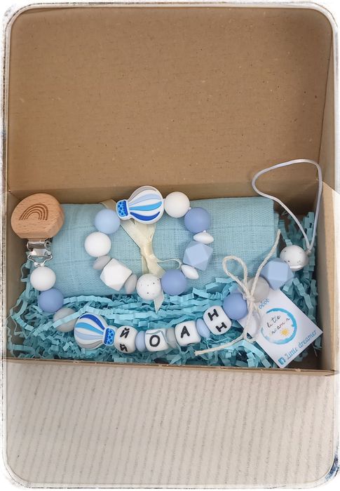 Клипс с име за бебе/ подаръчна кутия