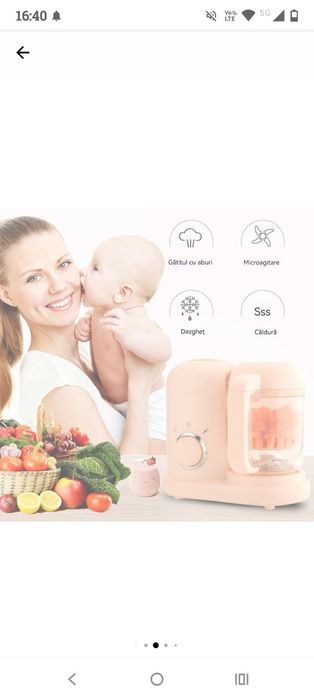 Vând Blender pentru hrana bebelusi LYCENXI® 2 in 1, roz, capacitate mare, din materiale sigure