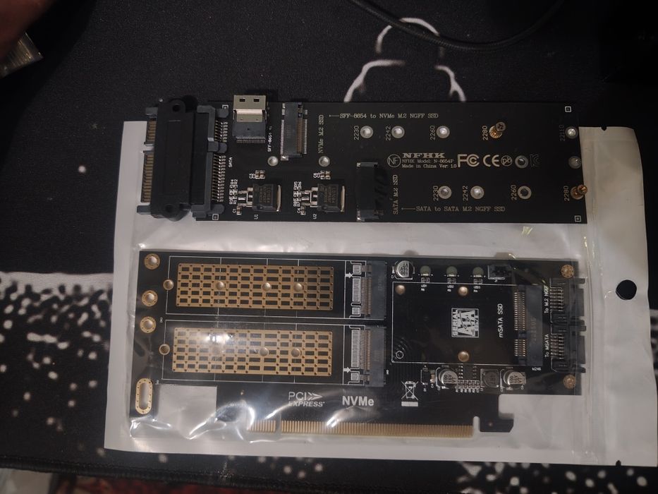 Переходники, адаптеры для SSD (M.2 NVMe, mSATA, PCI-E, SATA, SFF-8654)