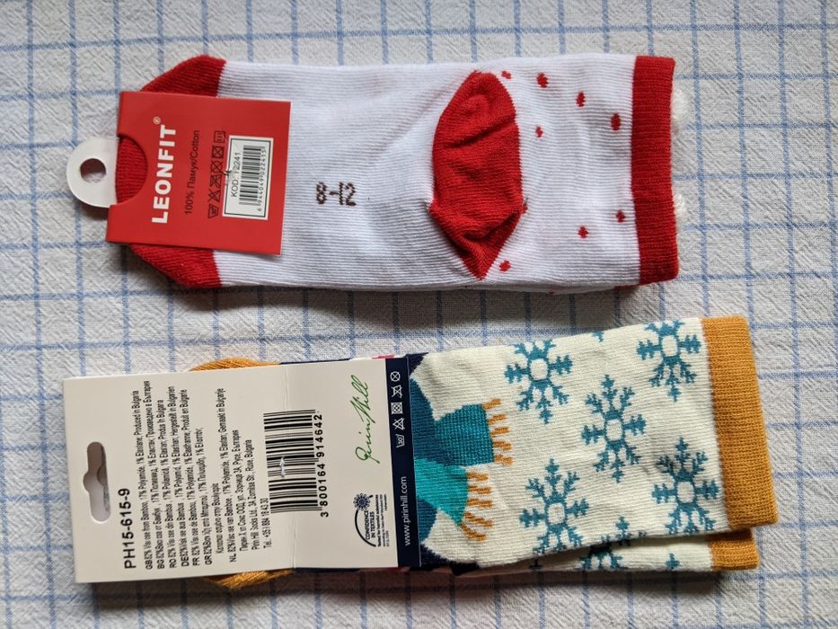 Детски чорапи с коледни мотиви