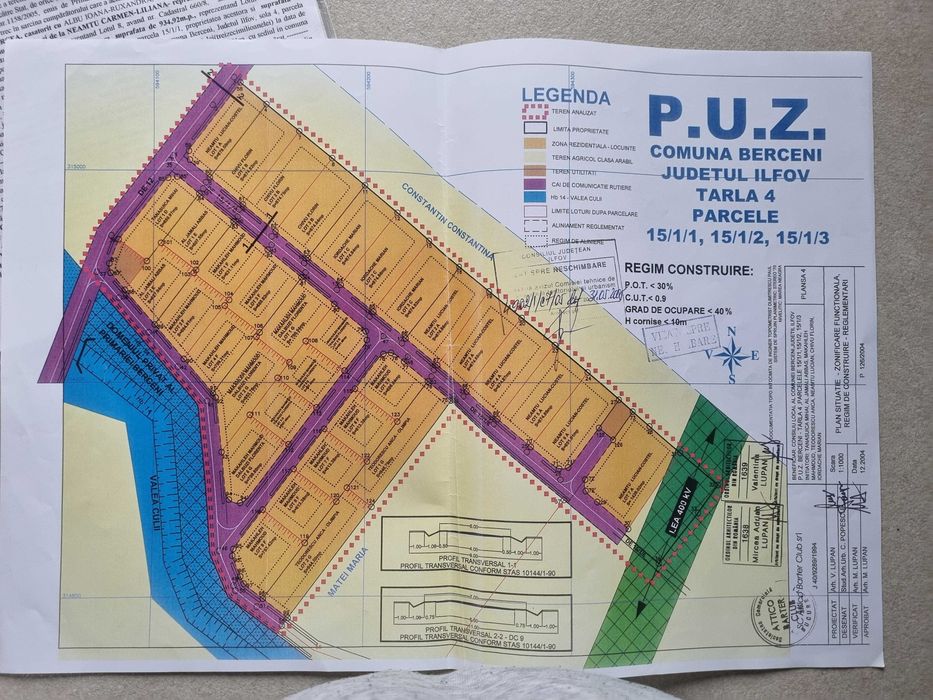 Vand 2 terenuri de 960 mp fiecare, pe strada Bistrita, comuna Berceni