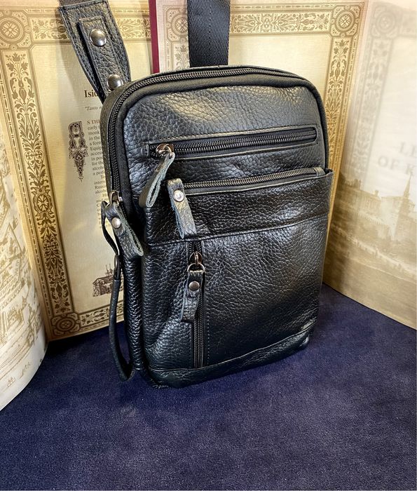 Мъжка кожена чанта от телешка кожа