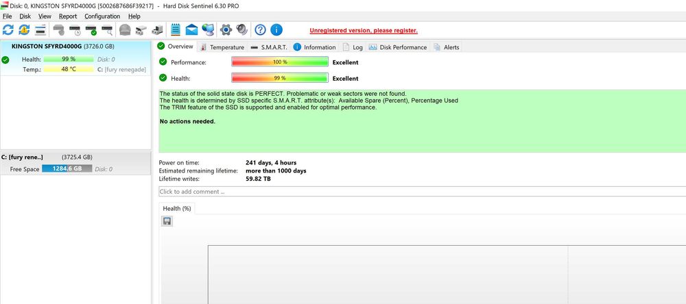 SSD Kingston FURY Renegade 4TB (viata 99% ; garantie 2029)