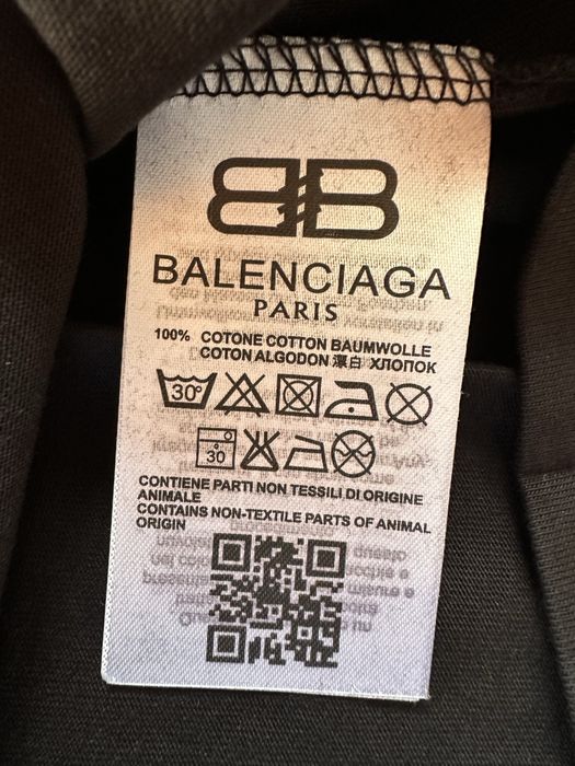 Мъжка,памучна,черна тениска Balenciaga с голяма щампа на гърба