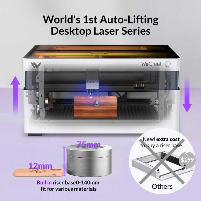Laser WeCreat Vision 20W - cu Rotary Engraver - Nou, sigilat