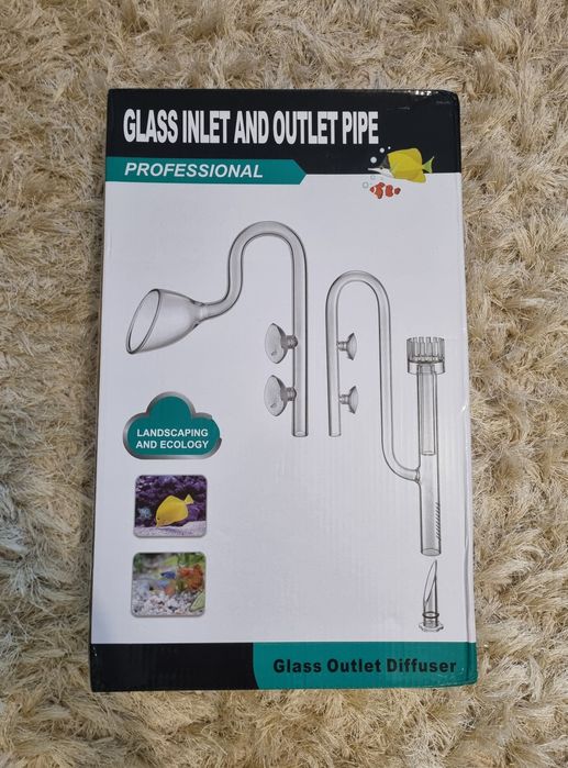 Set Inflow / Outflow Lily Pipe din sticlă pentru acvariu – 13 mm (Nou)