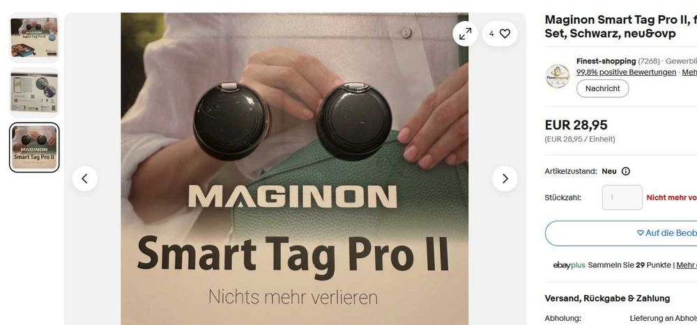 Dispozitiv Inteligent de Localizare Dublu Smart Tag Pro MAGINON animale companie, masina , bagaze etc