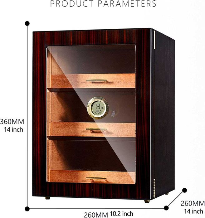 Малък кедров кабинет за до 150 пури със хидрометър и овлажнител