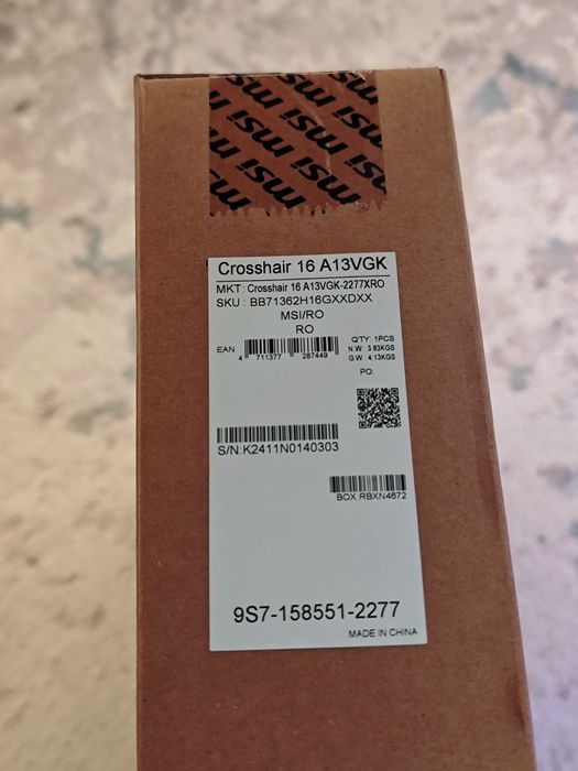 Laptop Gaming MSI i7-13620H, 16", 144Hz, 16GB, 1TB SSD, RTX 4070 8GB