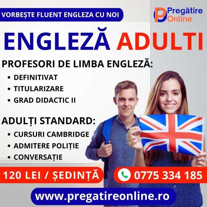 Meditații gimnaziu lb română și matematică, engleză Cambridge / adulți